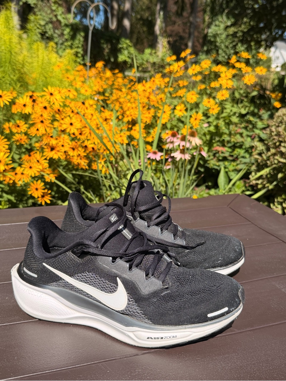 Nike Pegasus41 Black and White Running Sneakers - Mens 9.5